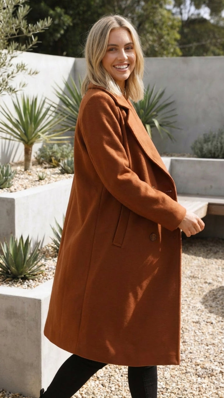 Women's Double Breasted Long Coat