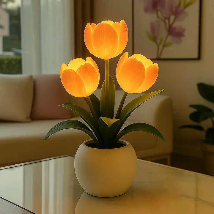 Elegant Dimmable Tulip LED Lamp for Ambient Home Lighting