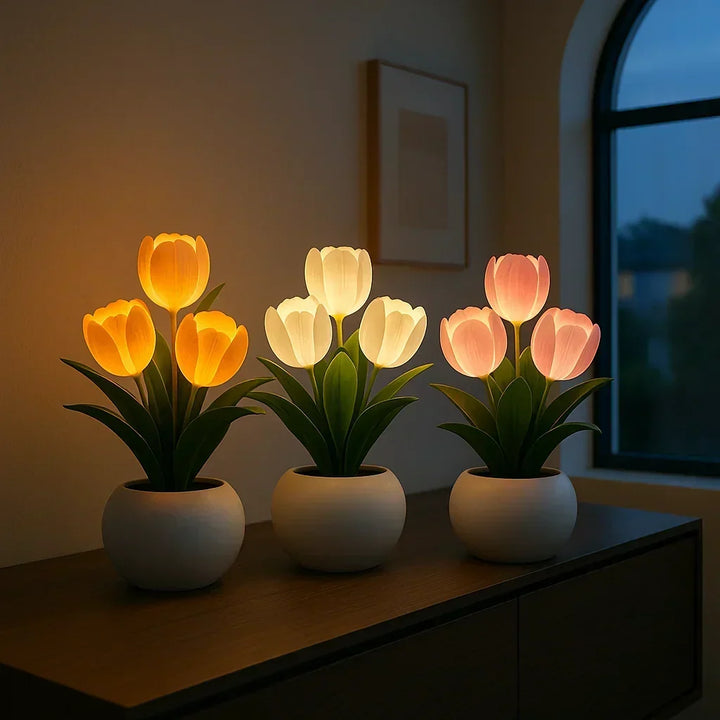 Elegant Dimmable Tulip LED Lamp for Ambient Home Lighting