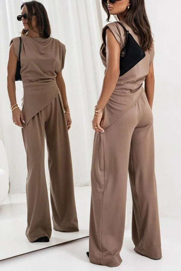 Two-Piece Draped Set for Women Elegant and Refined Allure, Ideal Style for Parties, view 5 - Elena Harper