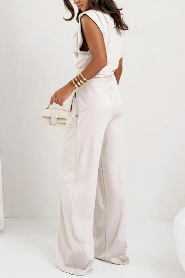 Two-Piece Draped Set for Women Elegant and Refined Allure, Ideal Style for Parties, view 7 - Elena Harper