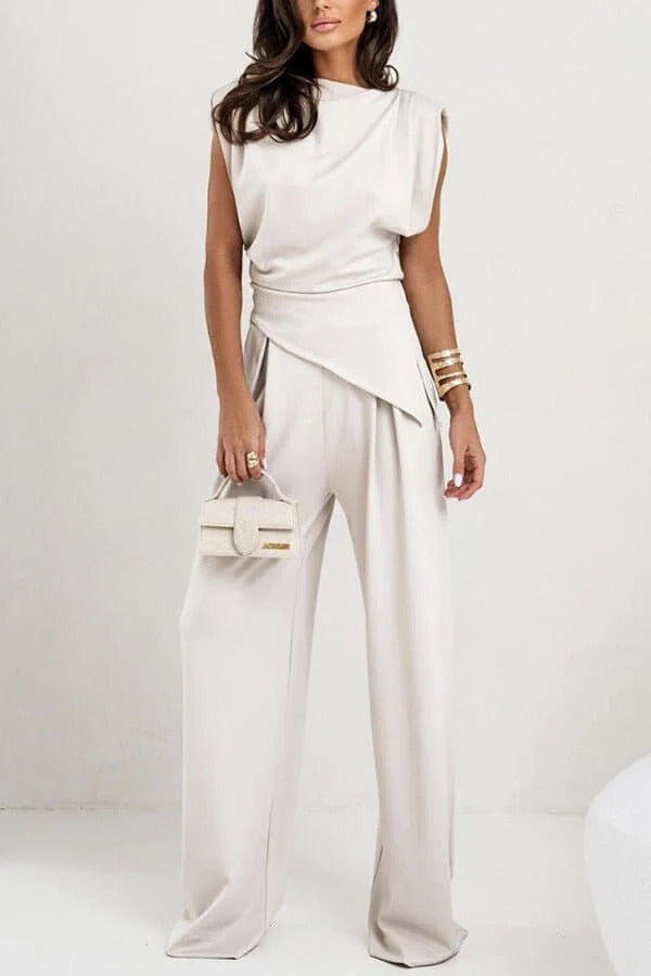 Two-Piece Draped Set for Women Elegant and Refined Allure, Ideal Style for Parties, view 6 - Elena Harper