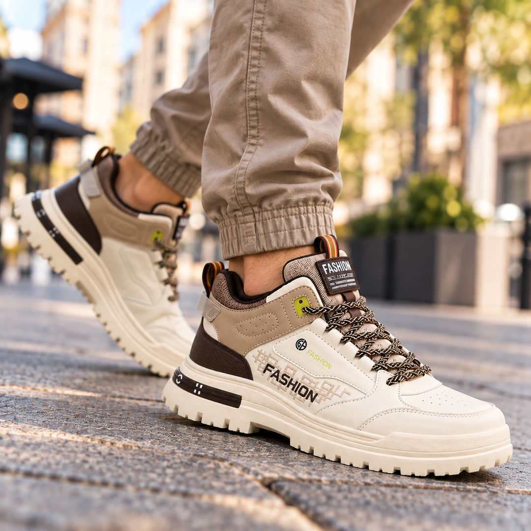 Albarran Sneakers with Contrasting Inserts and Chunky Soles, view 3 - Elena Harper