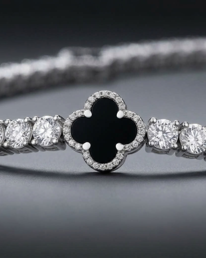 Tennis Necklace 5 Mm with Black Pattern