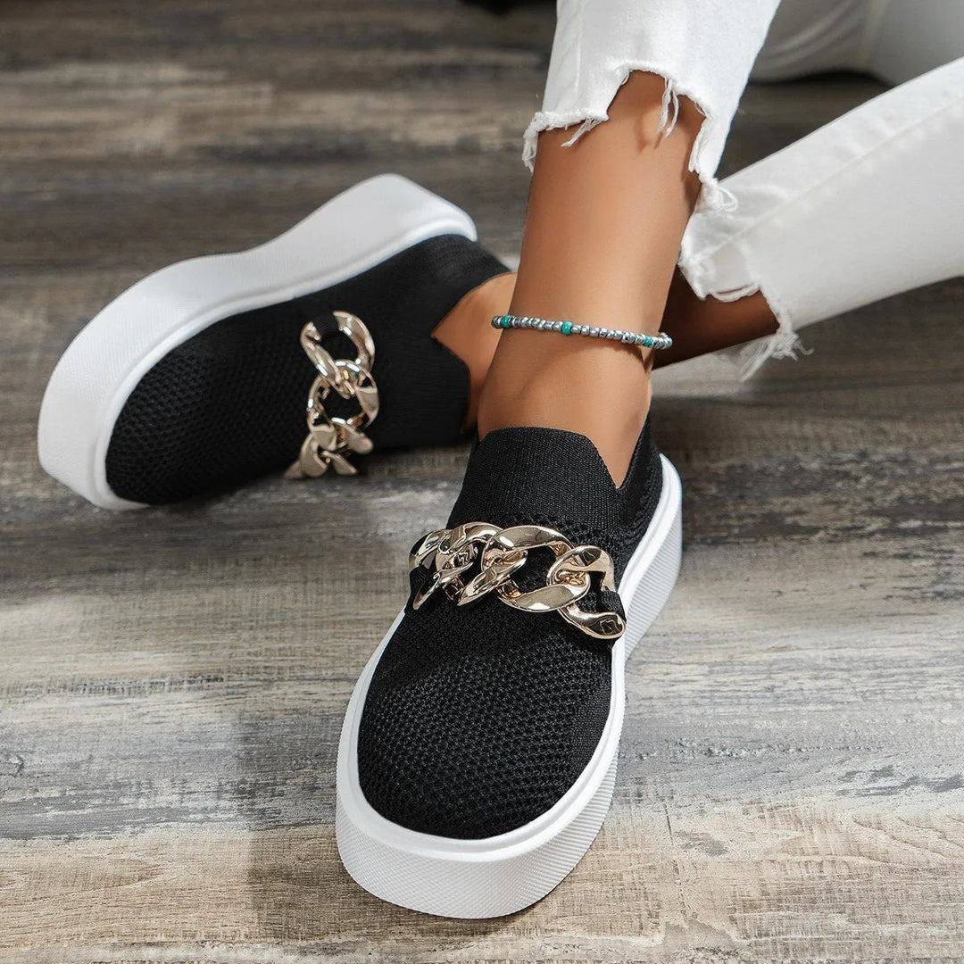 Estelle - Elegant Mesh Platform Sneakers