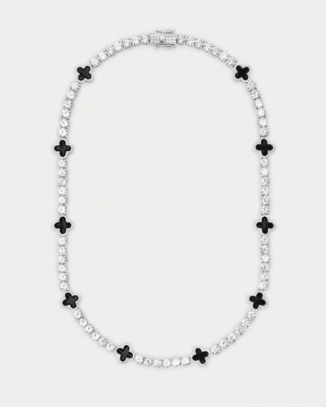 Tennis Necklace 5 Mm with Black Pattern