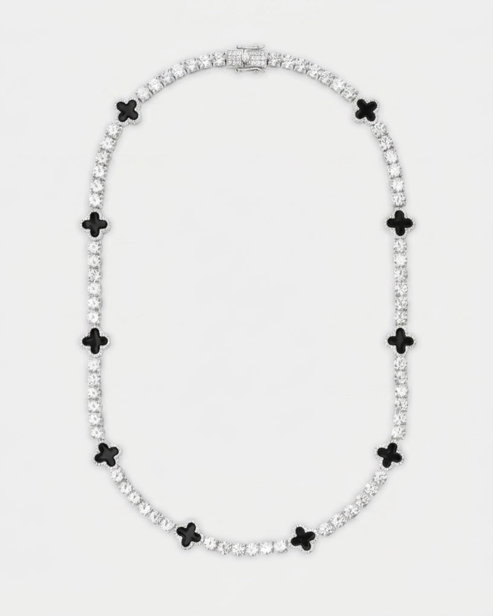 Tennis Necklace 5 Mm with Black Pattern