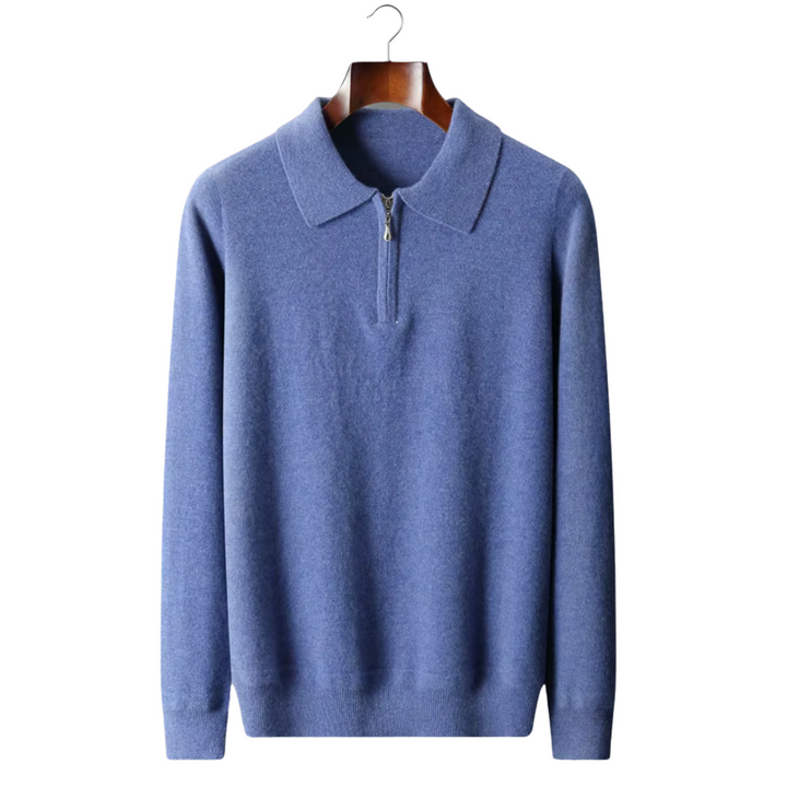 NOBA WOOL HALF ZIP POLO
