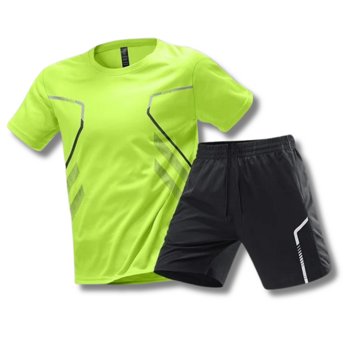 Men's Breathable Sports Set Quick Dry T-Shirt and Shorts, view 6 - Elena Harper