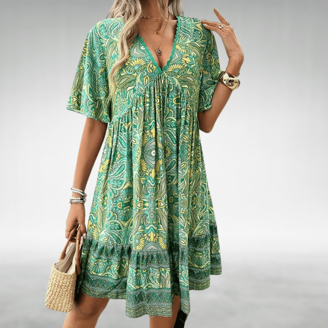 Norma Relaxed Boho Swing Dress - Elena Harper