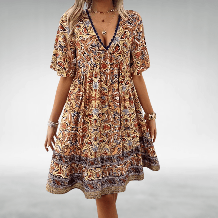 Norma Relaxed Boho Swing Dress - Elena Harper