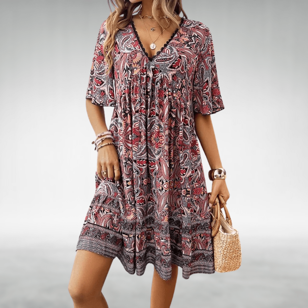 Norma Relaxed Boho Swing Dress - Elena Harper