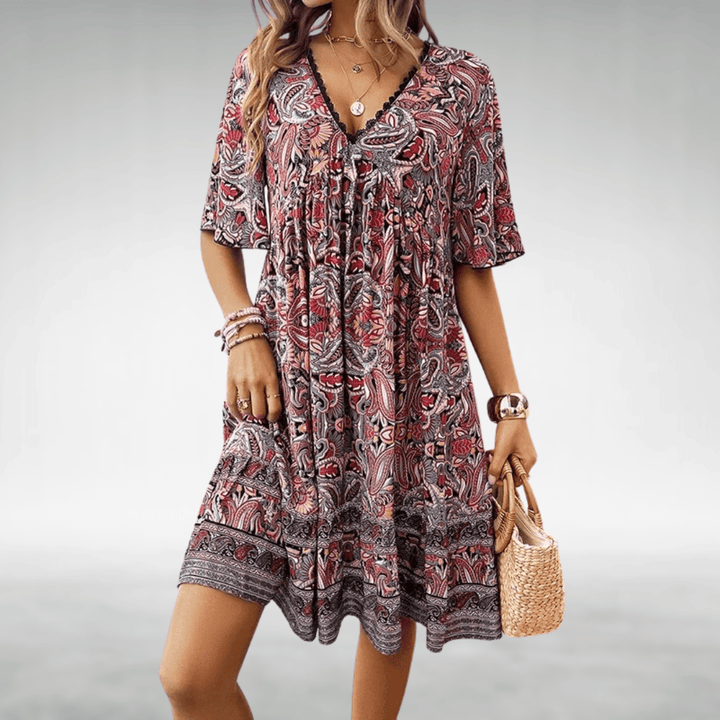 Norma Relaxed Boho Swing Dress - Elena Harper
