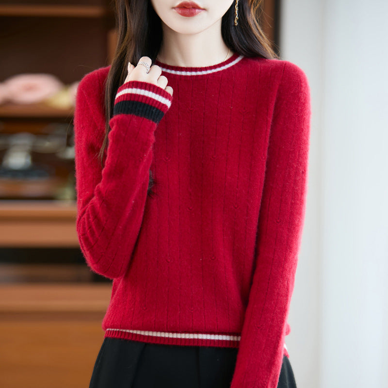 Amalia Classic Elegant Red Sweater - Elena Harper