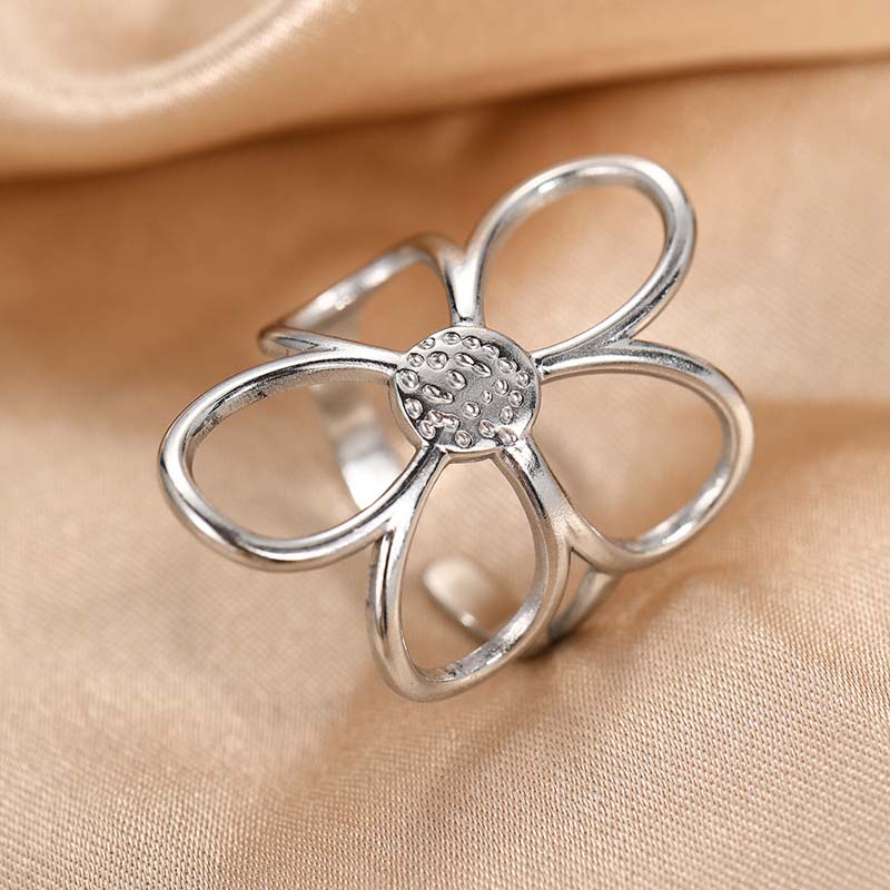 Meloni Adjustable Ring in Daisy Design, view 3 - Elena Harper