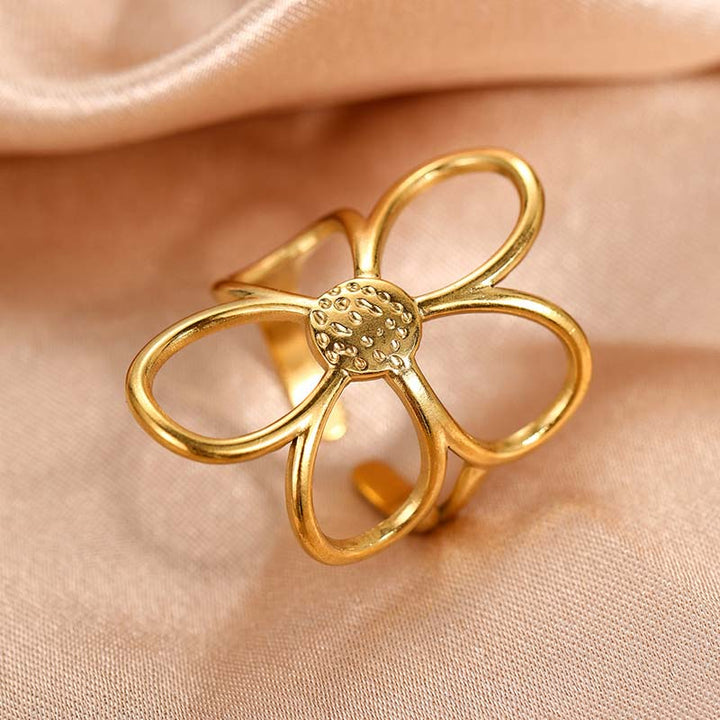 Meloni Adjustable Ring in Daisy Design, view 2 - Elena Harper