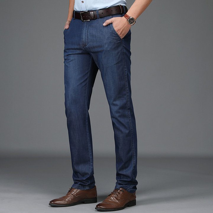 CLASSIC FIT STRETCH DENIM JEANS FOR MEN