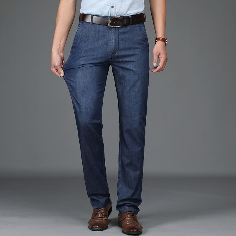 CLASSIC FIT STRETCH DENIM JEANS FOR MEN