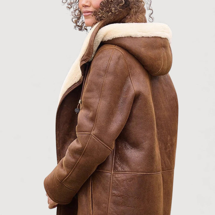 Mantelcoat Damen | Kapuze & Weich Gefüttert