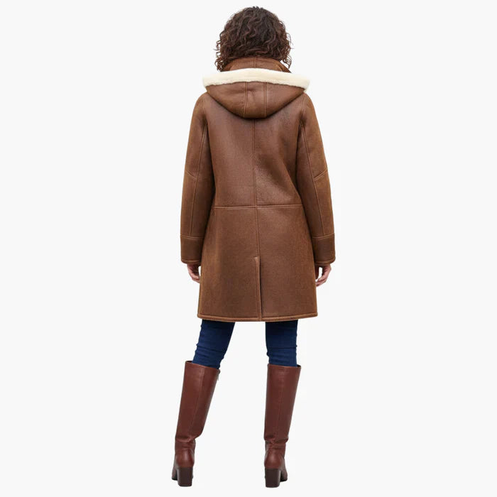 Mantelcoat Damen | Kapuze & Weich Gefüttert