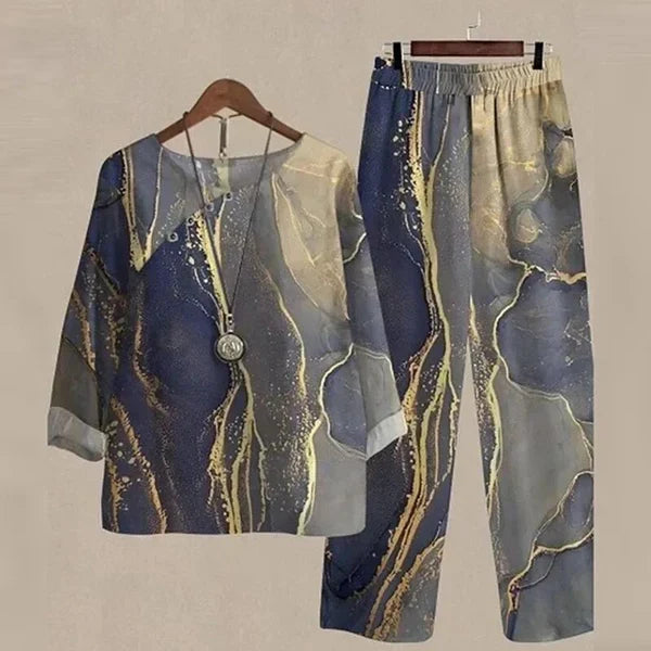 Women's Elegant & Comfortable Two-Piece Shirt and Pants Set