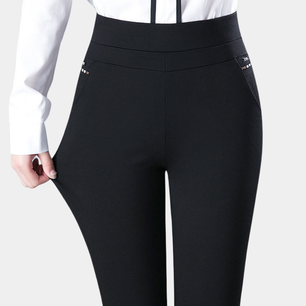 Marie High Waisted Stretchable Pants, view 5 - Elena Harper
