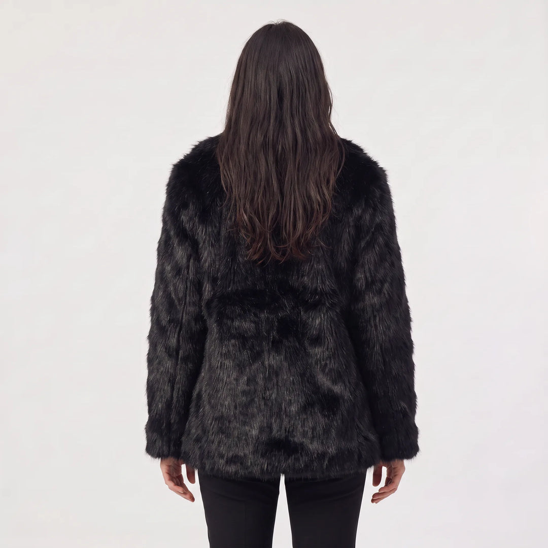 Ladies Oversized Faux Fur Coat with Open Front