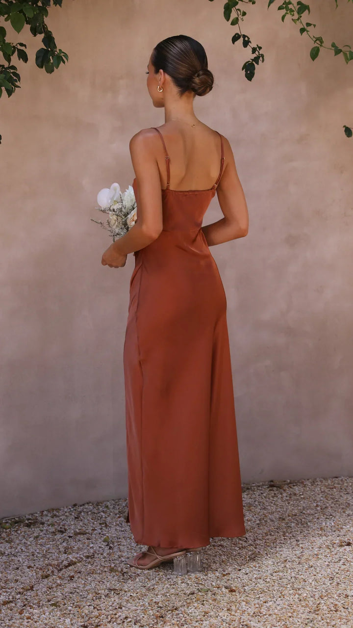 Maxi Dress for Wedding Guests Women with Square Neckline - Julie