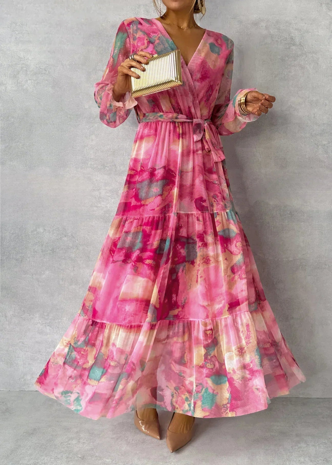 Floral Print Wrap Dress - Elena Harper