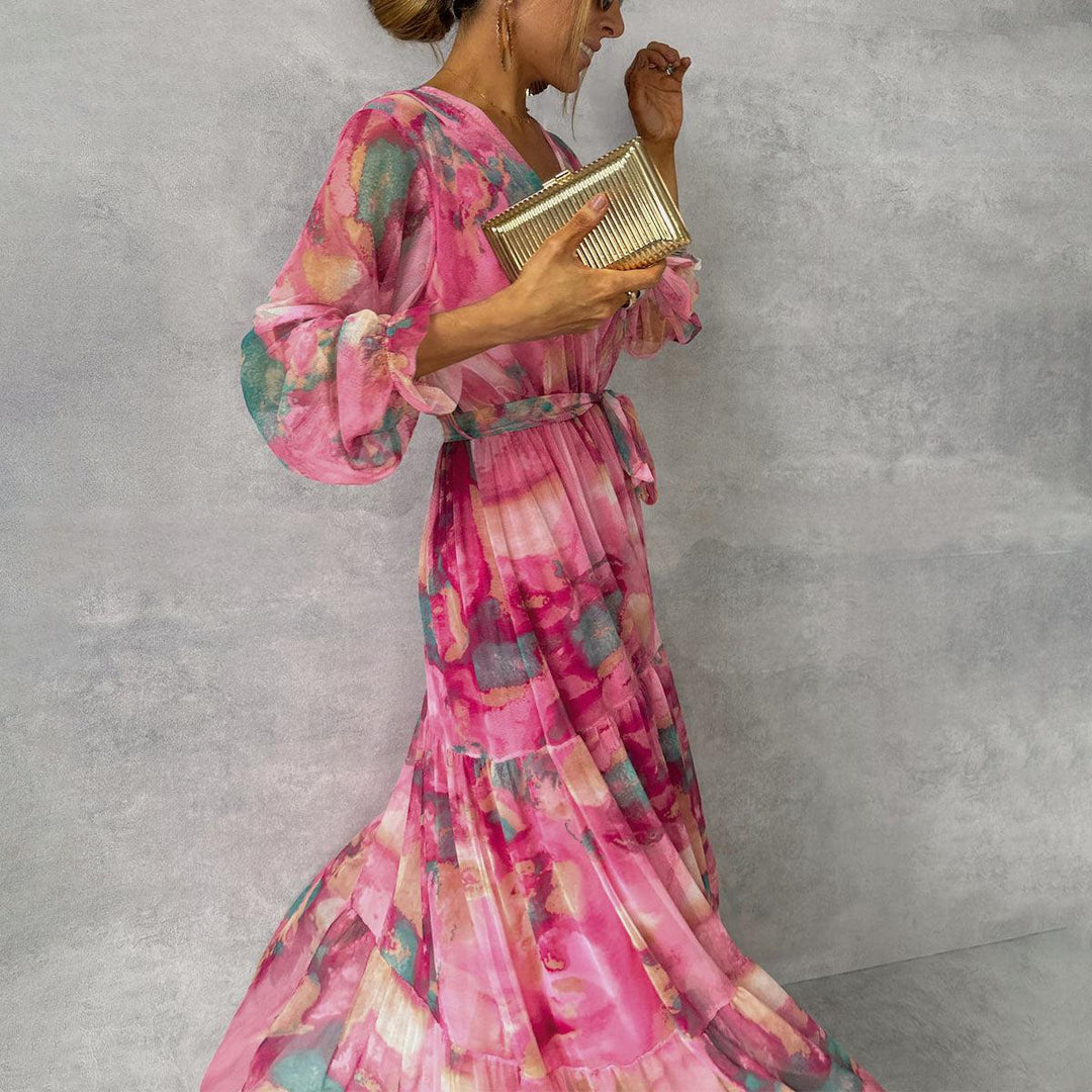 Floral Print Wrap Dress - Elena Harper
