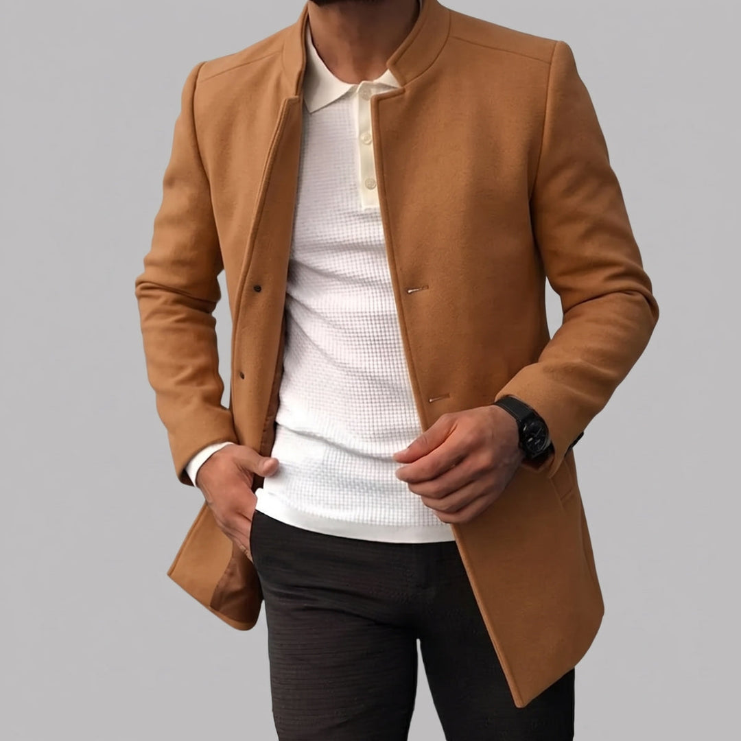 Men's Single-Breasted Blazer with Notched Lapel