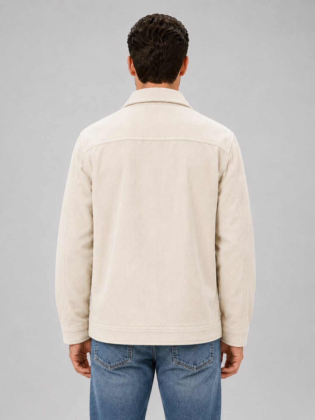 Men's Montarello Corduroy Overshirt Jacket with Snap Button Closure