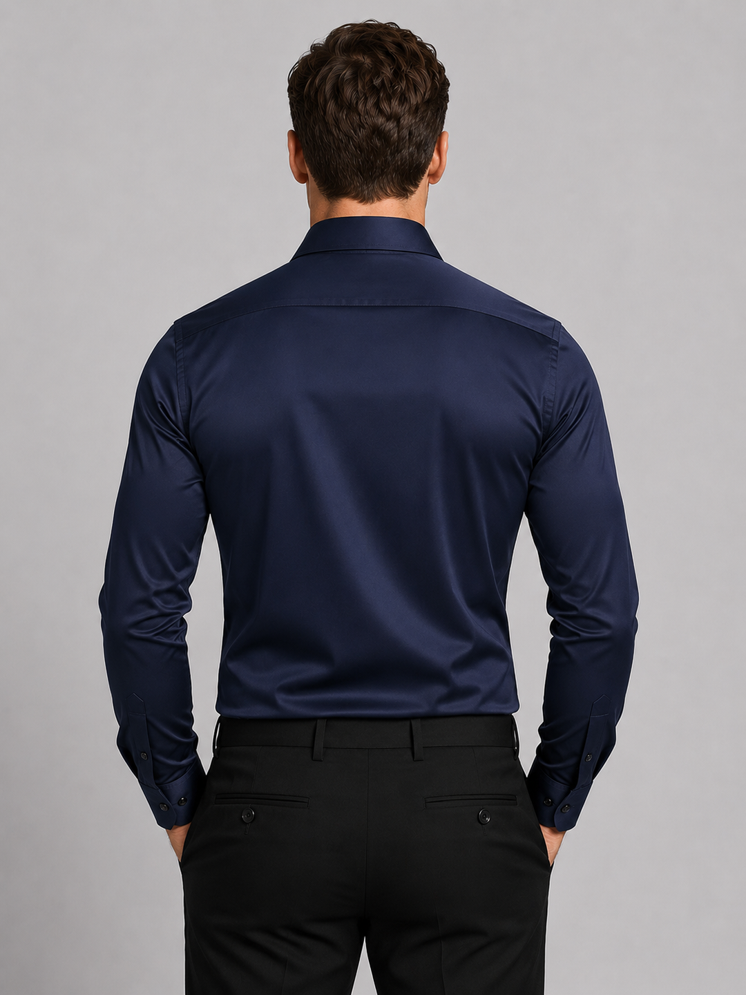 Men's Slim Fit Satin Effect Stretch Shirt