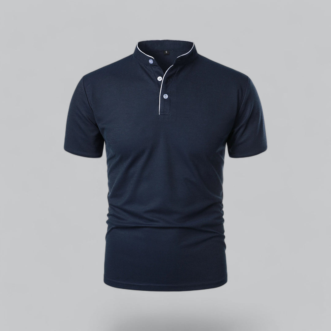 LAURENT MONACO | COLLARLESS POLO FOR MEN