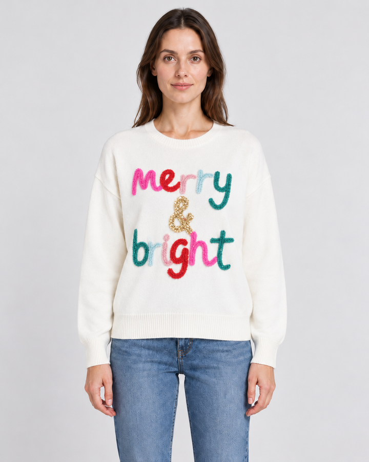 Festive Slogan Round-Neck Christmas Jumper For Women