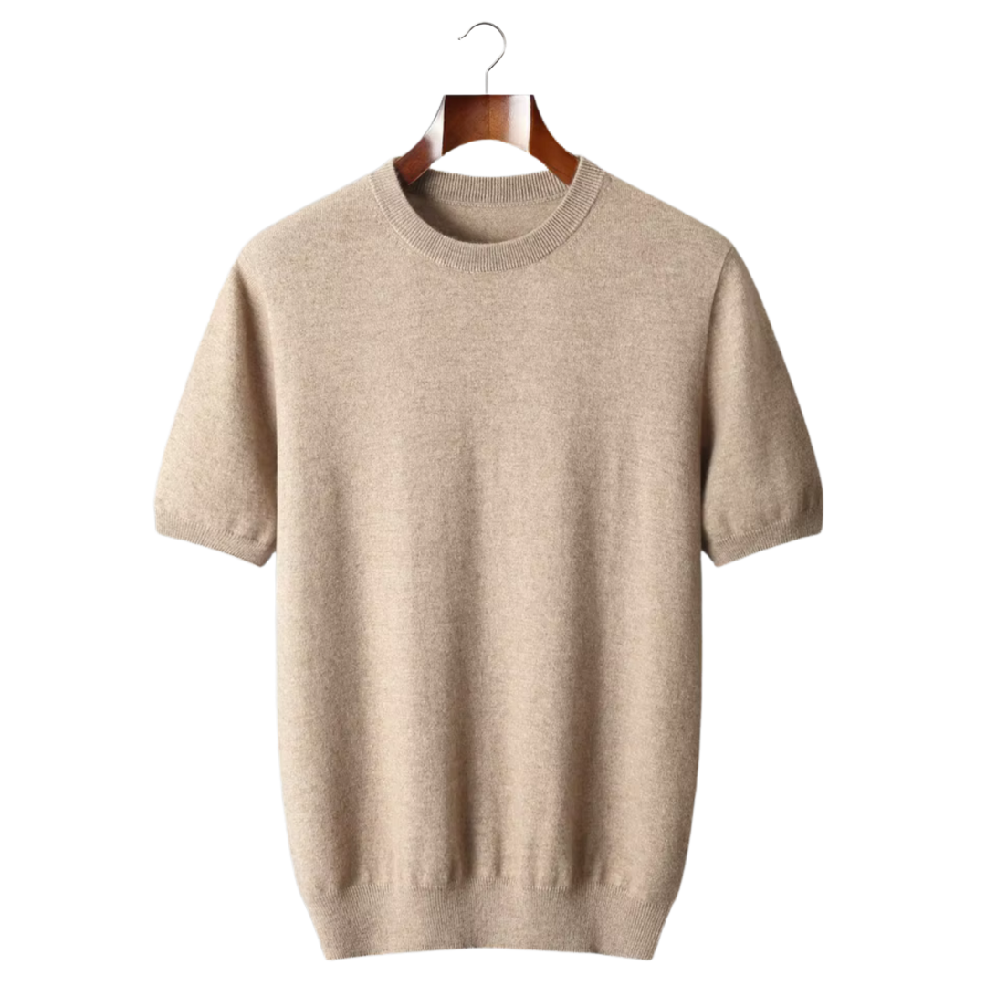 100% Cashmere Classic Crewneck T-Shirt., view 2 - Elena Harper