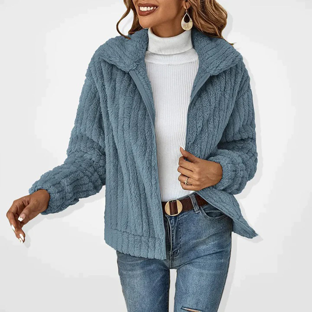 Fleece Jacket for Women with Lining and Zipper Warm