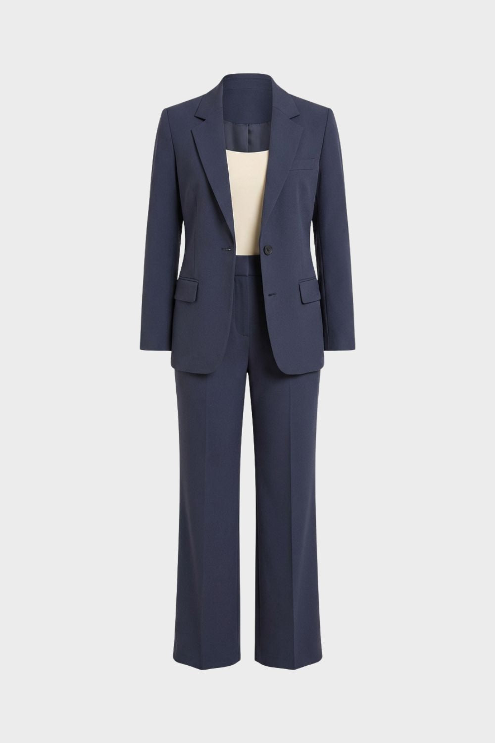 Women's Pantsuit Two-Piece with Blazer and Flared Trousers