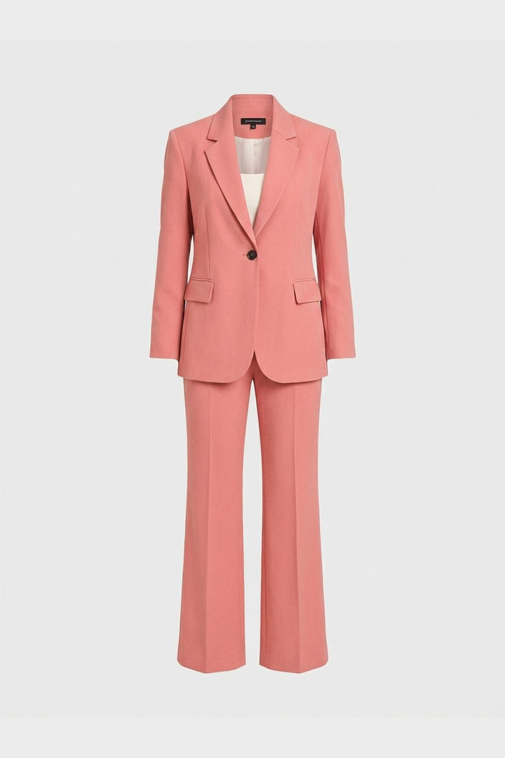 Women's Pantsuit Two-Piece with Blazer and Flared Trousers