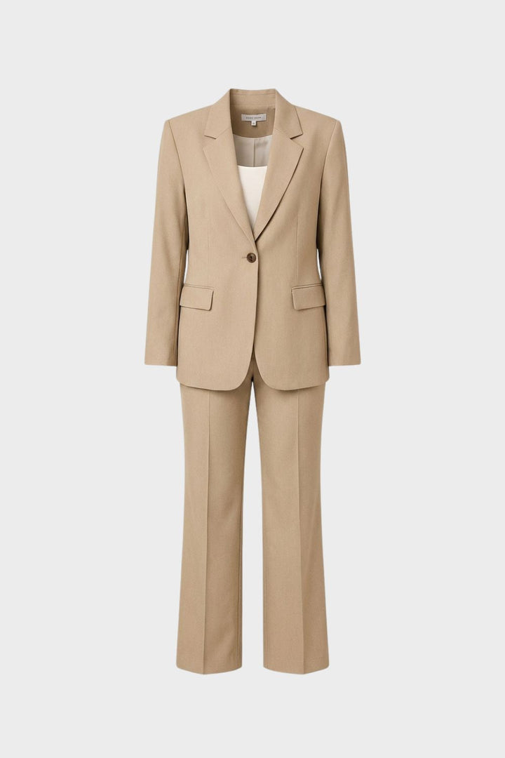 Women's Pantsuit Two-Piece with Blazer and Flared Trousers