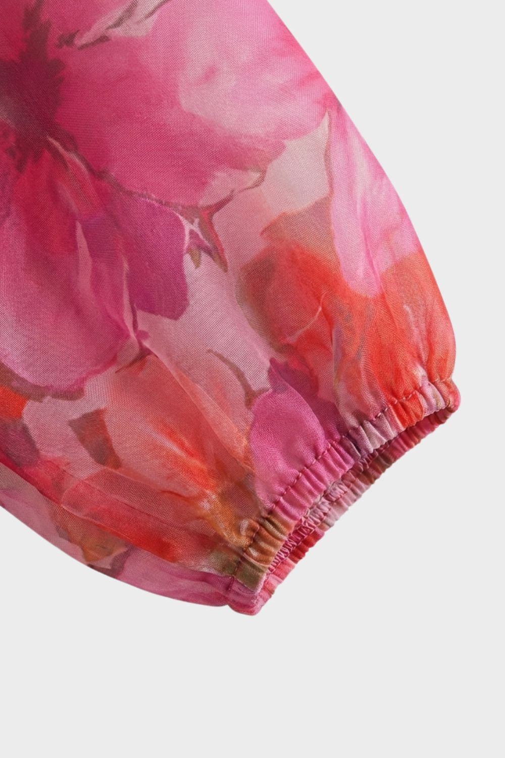 Dress for Women with Floral Pattern and Puff Sleeves