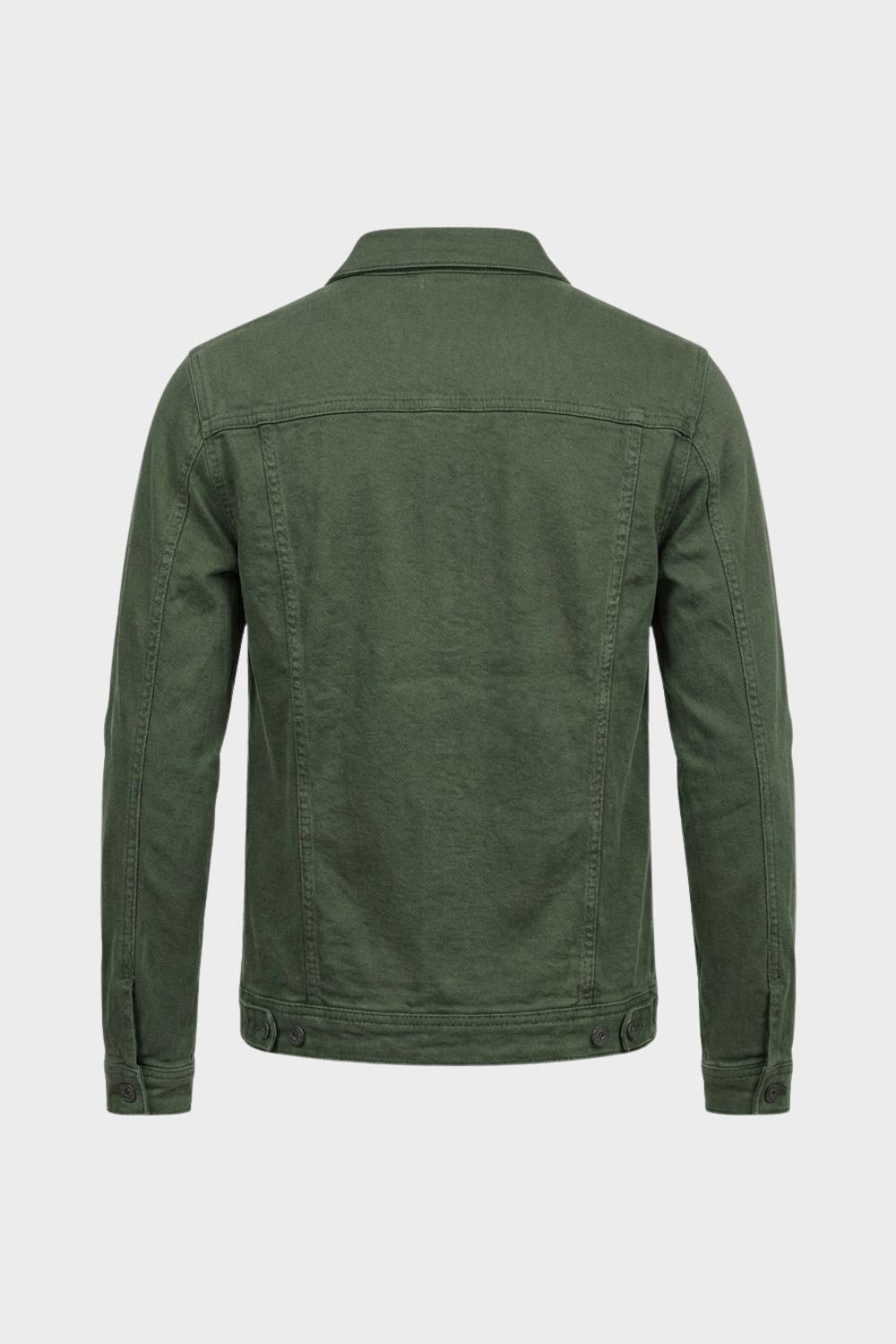 Men's Denim Jacket with Button Placket and Chest Pockets