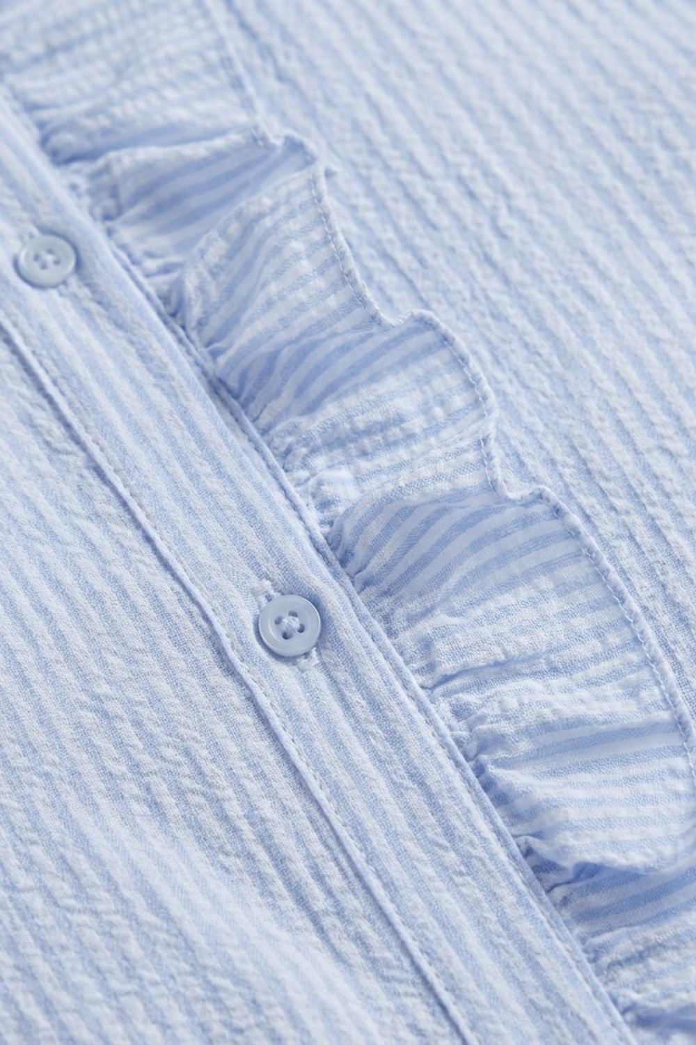 Ladies' Blouse with Ruffles and Stand-Up Collar