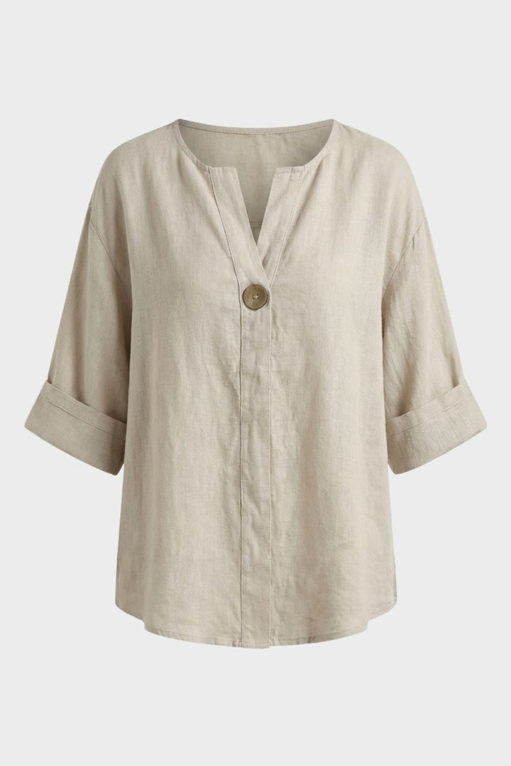 Women’s Blouse with V-Neck and Button