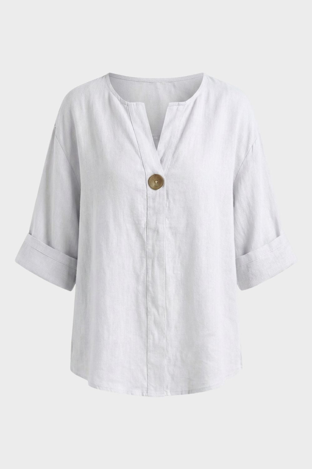 Women’s Blouse with V-Neck and Button