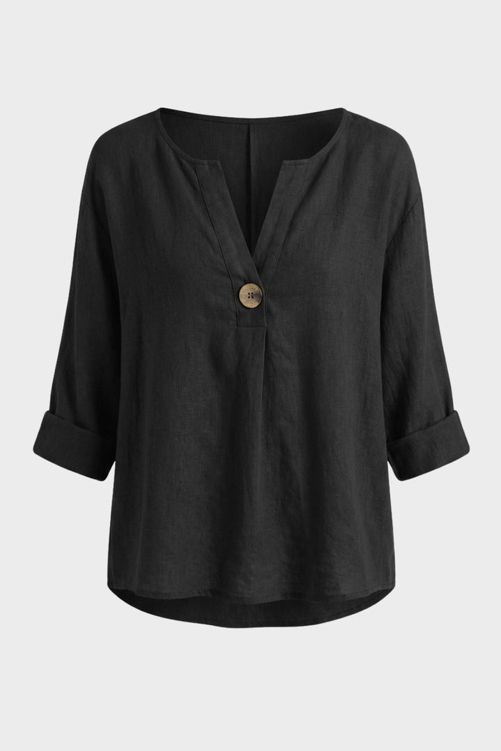 Women’s Blouse with V-Neck and Button