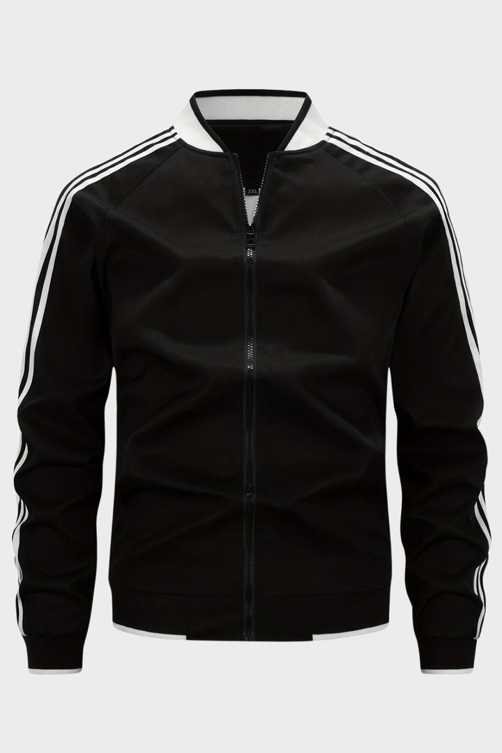 Men's Training Jacket with Zipper and Stand-up Collar
