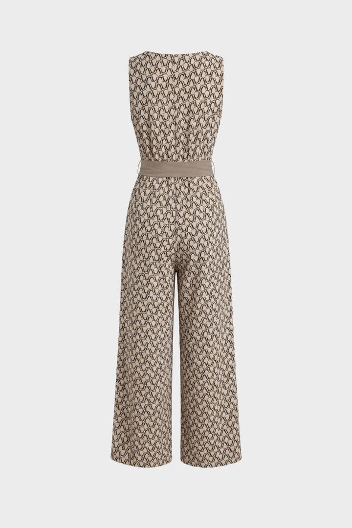 Women's Jumpsuit with V-Neck and Wide Leg