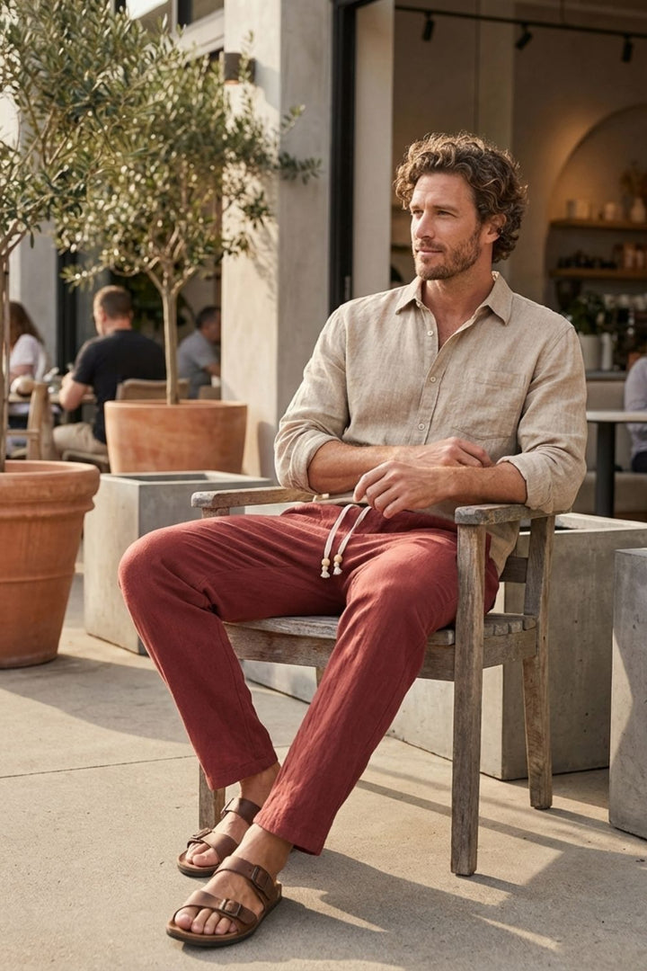 Men's Tapered Linen Pants | Japan
