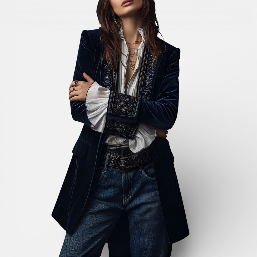 Eliza Elegant Velvet Jacket with Rich Depth of Colour for Women - Elena Harper